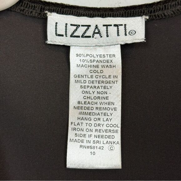 VTG Lizzatti Chocolate Brown Velvet Y2K Midi Dress 10 - Picture 3 of 7